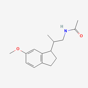 molecular formula C15H21NO2 B15359666 N-[2-(6-methoxy-2,3-dihydro-1H-inden-1-yl)propyl]acetamide 