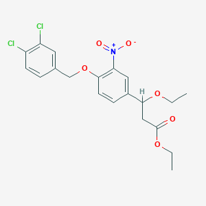 molecular formula C20H21Cl2NO6 B15359758 Ethyl 3-[4-[(3,4-dichlorophenyl)methoxy]-3-nitrophenyl]-3-ethoxypropanoate 