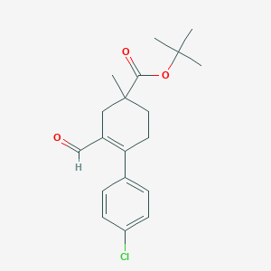 molecular formula C19H23ClO3 B15359784 Tert-butyl 4-(4-chlorophenyl)-3-formyl-1-methylcyclohex-3-ene-1-carboxylate 
