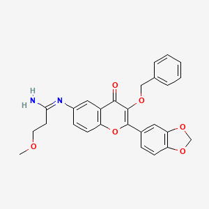 molecular formula C27H24N2O6 B15360012 N'-[2-(1,3-benzodioxol-5-yl)-4-oxo-3-phenylmethoxychromen-6-yl]-3-methoxypropanimidamide 