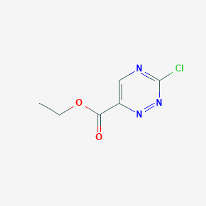 molecular formula C6H6ClN3O2 B15360086 3-Chloro-1,2,4-triazine-6-carboxylic acid ethyl ester 