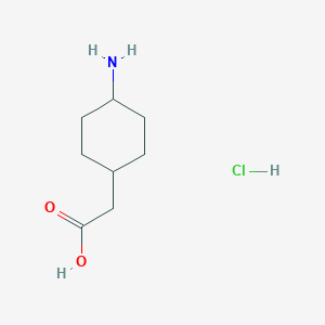 molecular formula C8H16ClNO2 B153601 trans-2-(4-Aminocyclohexyl)acetic acid hydrochloride CAS No. 76325-96-7