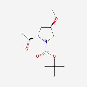molecular formula C12H21NO4 B15360316 tert-Butyl (2S,4R)-2-acetyl-4-methoxypyrrolidine-1-carboxylate 
