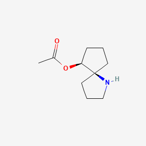 molecular formula C10H17NO2 B15360369 (5S,6S)-1-Azaspiro[4.4]nonan-6-YL acetate 