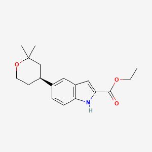 molecular formula C18H23NO3 B15360627 Ethyl (S)-5-(2,2-dimethyltetrahydro-2H-pyran-4-yl)-1H-indole-2-carboxylate 