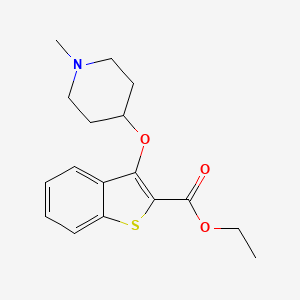 molecular formula C17H21NO3S B15360735 Ethyl 3-(1-methylpiperidin-4-yl)oxy-1-benzothiophene-2-carboxylate 