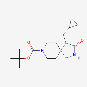 molecular formula C17H28N2O3 B15360788 Tert-butyl 4-(cyclopropylmethyl)-3-oxo-2,8-diazaspiro[4.5]decane-8-carboxylate 