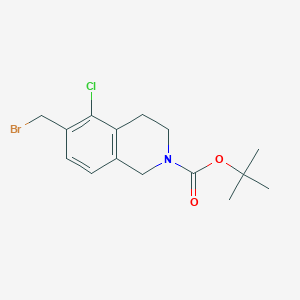 molecular formula C15H19BrClNO2 B15360916 tert-butyl 6-(bromomethyl)-5-chloro-3,4-dihydroisoquinoline-2(1H)-carboxylate 