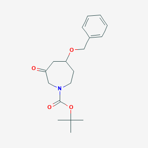 molecular formula C18H25NO4 B15361168 Tert-butyl 5-benzyloxy-3-oxo-azepane-1-carboxylate 