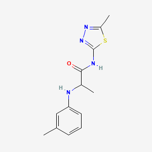 molecular formula C13H16N4OS B15361175 N-(5-Methyl-[1,3,4]thiadiazol-2-yl)-2-m-tolylamino-propionamide 
