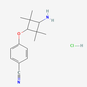 molecular formula C15H21ClN2O B15361192 trans-4-(3-Amino-2,2,4,4-tetramethyl-cyclobutoxy)benzonitrile hydrochloride 