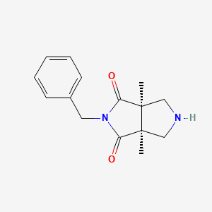 molecular formula C15H18N2O2 B15361202 cis-5-Benzyl-3a,6a-dimethyl-2,3-dihydro-1H-pyrrolo[3,4-c]pyrrole-4,6-dione 