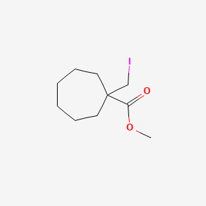 molecular formula C10H17IO2 B15361206 Methyl 1-(iodomethyl)cycloheptanecarboxylate 