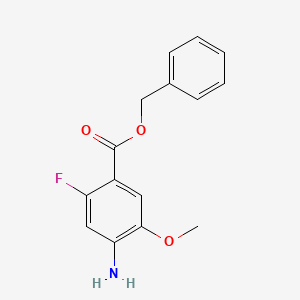 molecular formula C15H14FNO3 B15361242 Benzyl 4-amino-2-fluoro-5-methoxybenzoate 