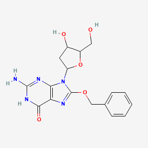 molecular formula C17H19N5O5 B15361283 2-amino-9-[4-hydroxy-5-(hydroxymethyl)oxolan-2-yl]-8-phenylmethoxy-1H-purin-6-one 