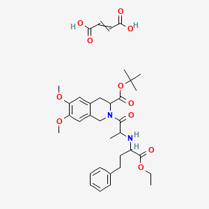 molecular formula C35H46N2O11 B15361322 but-2-enedioic acid;tert-butyl 2-[2-[(1-ethoxy-1-oxo-4-phenylbutan-2-yl)amino]propanoyl]-6,7-dimethoxy-3,4-dihydro-1H-isoquinoline-3-carboxylate 