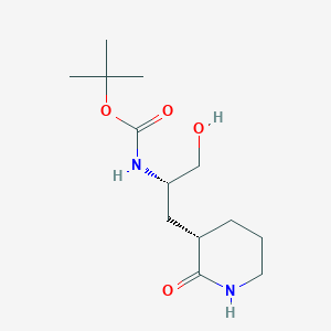 molecular formula C13H24N2O4 B15361344 tert-butyl N-[(1S)-1-(hydroxymethyl)-2-[(3S)-2-oxo-3-piperidyl]ethyl]carbamate 