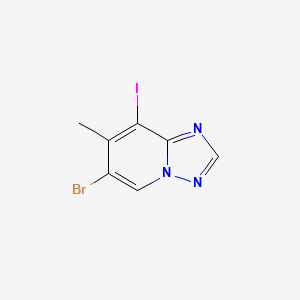 molecular formula C7H5BrIN3 B15361463 6-Bromo-8-iodo-7-methyl-[1,2,4]triazolo[1,5-a]pyridine 