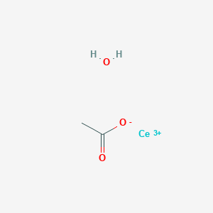 molecular formula C2H5CeO3+2 B15361474 Cerium(3+);acetate;hydrate 