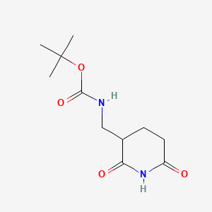 molecular formula C11H18N2O4 B15361482 tert-butyl N-[(2,6-dioxo-3-piperidyl)methyl]carbamate 