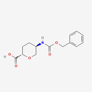 molecular formula C14H17NO5 B15361493 (2S,5R)-5-(Benzyloxycarbonylamino)tetrahydropyran-2-carboxylic acid 