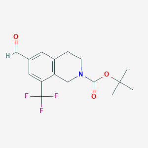 molecular formula C16H18F3NO3 B15361610 tert-butyl 6-formyl-8-(trifluoromethyl)-3,4-dihydroisoquinoline-2(1H)-carboxylate 