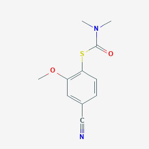 molecular formula C11H12N2O2S B15361618 S-(4-Cyano-2-methoxyphenyl) dimethylcarbamothioate 