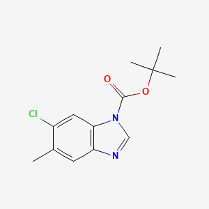 molecular formula C13H15ClN2O2 B15361705 tert-Butyl 6-chloro-5-methyl-1H-benzo[d]imidazole-1-carboxylate 