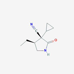 molecular formula C10H14N2O B15361732 (3S,4S)-3-Cyclopropyl-4-ethyl-2-oxo-pyrrolidine-3-carbonitrile 
