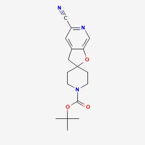 molecular formula C17H21N3O3 B15361831 tert-butyl 5-cyanospiro[3H-furo[2,3-c]pyridine-2,4'-piperidine]-1'-carboxylate 