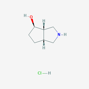 molecular formula C7H14ClNO B15361884 rel-(3aS,4R,6aR)-1,2,3,3a,4,5,6,6a-octahydrocyclopenta[c]pyrrol-4-ol;hydrochloride 