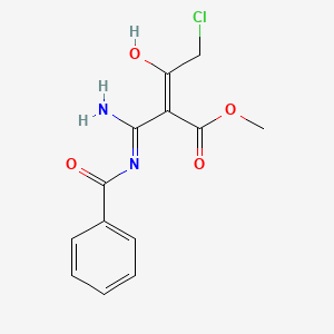 molecular formula C13H13ClN2O4 B15362007 methyl (2Z)-2-[amino(phenylformamido)methylidene]-4-chloro-3-oxobutanoate 