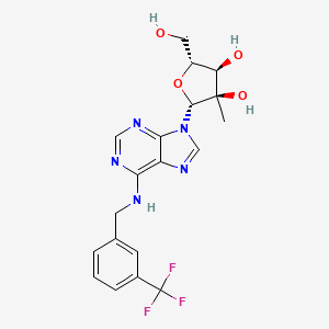 molecular formula C19H20F3N5O4 B15362062 (2R,3R,4R,5R)-5-(hydroxymethyl)-3-methyl-2-[6-[[3-(trifluoromethyl)phenyl]methylamino]purin-9-yl]oxolane-3,4-diol 