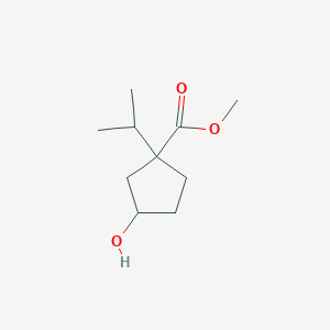 molecular formula C10H18O3 B15362093 Methyl 3-hydroxy-1-isopropylcyclopentanecarboxylate 