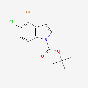 molecular formula C13H13BrClNO2 B15362123 tert-Butyl 4-bromo-5-chloro-1H-indole-1-carboxylate 