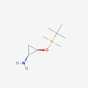 molecular formula C9H21NOSi B15362257 trans-2-Tbdmso-cyclopropan-1-amine 