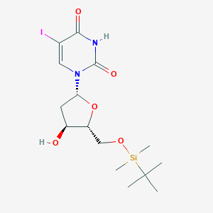 molecular formula C15H25IN2O5Si B153623 1-((2R,4S,5R)-5-(((叔丁基二甲基甲硅烷基)氧基)甲基)-4-羟基四氢呋喃-2-基)-5-碘嘧啶-2,4(1H,3H)-二酮 CAS No. 134218-81-8
