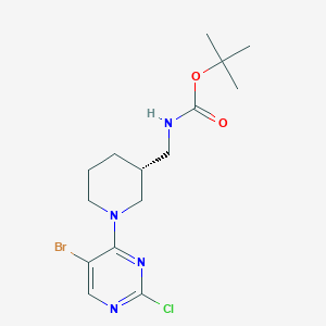 molecular formula C15H22BrClN4O2 B15362329 tert-butyl N-{[(3R)-1-(5-Bromo-2-chloropyrimidin-4-yl)piperidin-3-yl]methyl}carbamate 