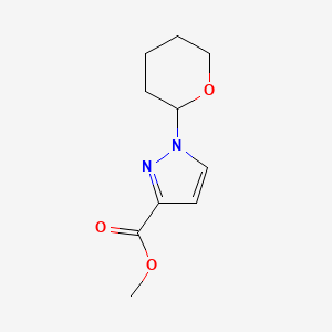 molecular formula C10H14N2O3 B15362339 tetrahydro-pyran-2-yl-1H-pyrazole-3-carboxylic acid methyl ester 