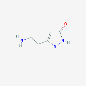 molecular formula C6H11N3O B15362343 5-(2-aminoethyl)-1-methyl-1H-pyrazol-3-ol 