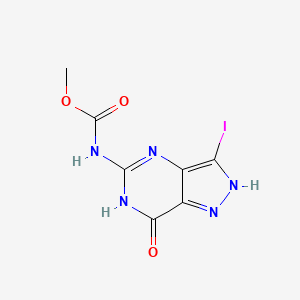 molecular formula C7H6IN5O3 B15362386 Methyl (3-iodo-7-oxo-6,7-dihydro-1H-pyrazolo[4,3-d]pyrimidin-5-yl)carbamate 