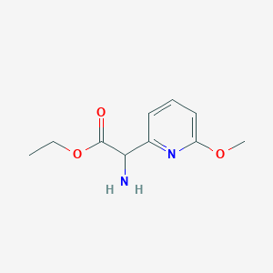 molecular formula C10H14N2O3 B15362524 Amino-(6-methoxy-pyridin-2-YL)-acetic acid ethyl ester 