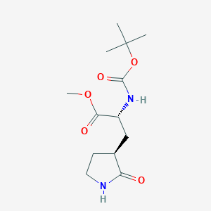 molecular formula C13H22N2O5 B15362560 Methyl (2R)-2-(tert-butoxycarbonylamino)-3-[(3S)-2-oxopyrrolidin-3-YL]propanoate 