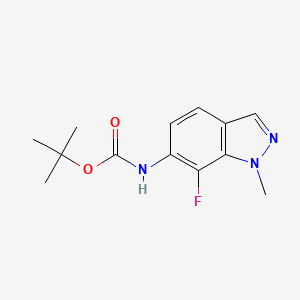 molecular formula C13H16FN3O2 B15362671 Tert-butyl N-(7-fluoro-1-methyl-indazol-6-YL)carbamate 