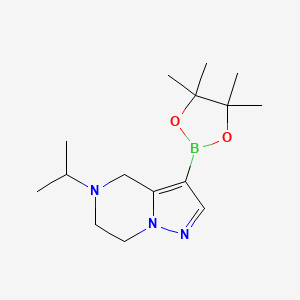 molecular formula C15H26BN3O2 B15362789 5-Isopropyl-3-(4,4,5,5-tetramethyl-1,3,2-dioxaborolan-2-yl)-4,5,6,7-tetrahydropyrazolo[1,5-a]pyrazine 