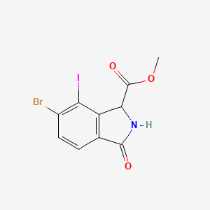 molecular formula C10H7BrINO3 B15362846 Methyl 6-bromo-7-iodo-3-oxoisoindoline-1-carboxylate 