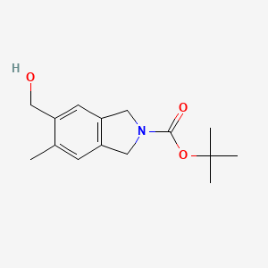 molecular formula C15H21NO3 B15362852 Tert-butyl 5-(hydroxymethyl)-6-methyl-1,3-dihydroisoindole-2-carboxylate 