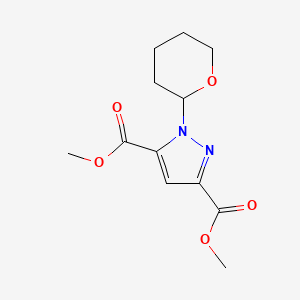 molecular formula C12H16N2O5 B15362869 3,5-Dimethyl 1-(tetrahydro-2H-pyran-2-yl)-1H-pyrazole-3,5-dicarboxylate 