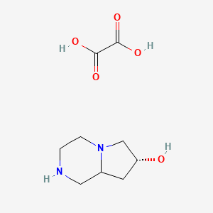 molecular formula C9H16N2O5 B15362943 (7R)-1,2,3,4,6,7,8,8a-Octahydropyrrolo[1,2-a]pyrazin-7-ol oxalic acid 