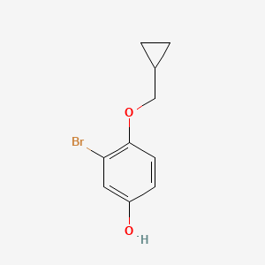 molecular formula C10H11BrO2 B15362991 3-Bromo-4-(cyclopropylmethoxy)phenol 